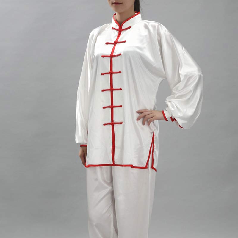 Buddha Stones Modello semplice Meditazione Preghiera Spirituale Zen Tai Chi Qigong Pratica Set di abbigliamento unisex - Bordo bianco + rosso - 3XL- ADATTO PER USA/UK/AU/UE - 2XL - image 25