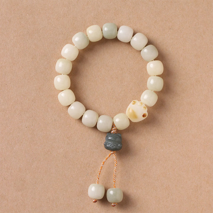 Braccialetto della pace con zampa di gatto, seme di Bodhi, pietre di Buddha Stones e gatto fortunato - image 4