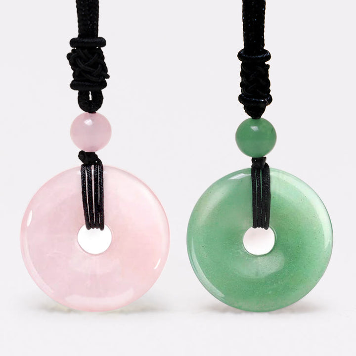 Collana con ciondolo moneta portafortuna Buddha Stones, cristallo curativo e pietre preziose