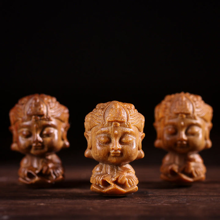 Zodiaco cinese Natale Buddha Sandalo verde Loto Inciso Decorazione positiva per la casa