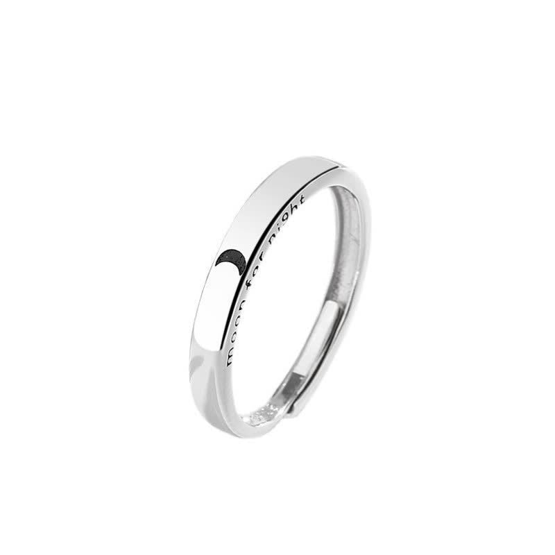 Anello regolabile per coppia con protezione sole e luna in argento sterling 925 Buddha Stones