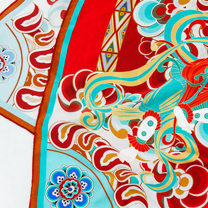 Buddha Stones Dunhuang Rebound Pipa Flying Frescoes Sciarpa in seta di gelso al 100% Scialle Dunhuang di qualità premium 6A