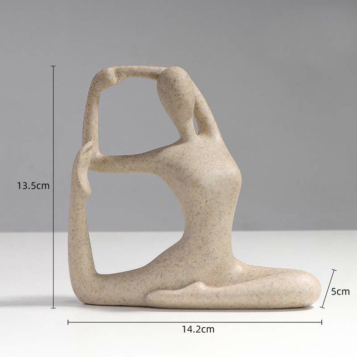 Scultura in resina di statuetta spirituale astratta di yoga che medita esercizio decorazione da scrivania