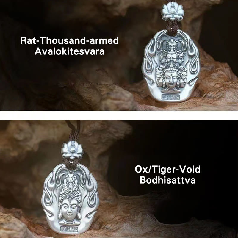 Buddha Stones Zodiaco cinese Buddha natale Om Mani Padme Hum Loto Compassione Collana pendente - image 21
