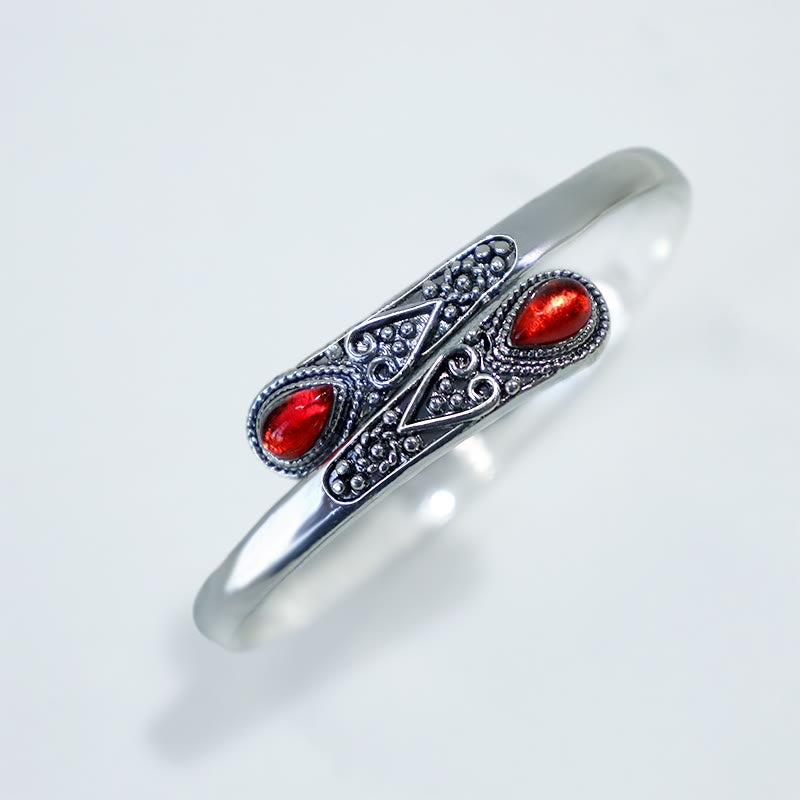 Braccialetto con polsino curativo con motivo a goccia d'acqua in zircone Buddha Stones