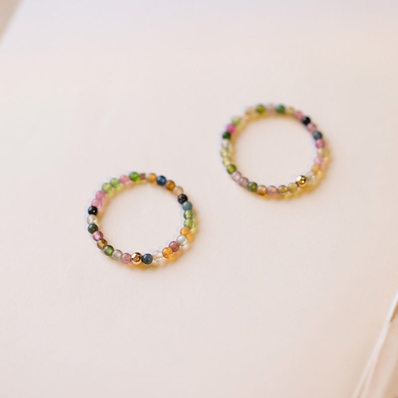 Anello Buddha Stones Natural Tormalina Positive Love