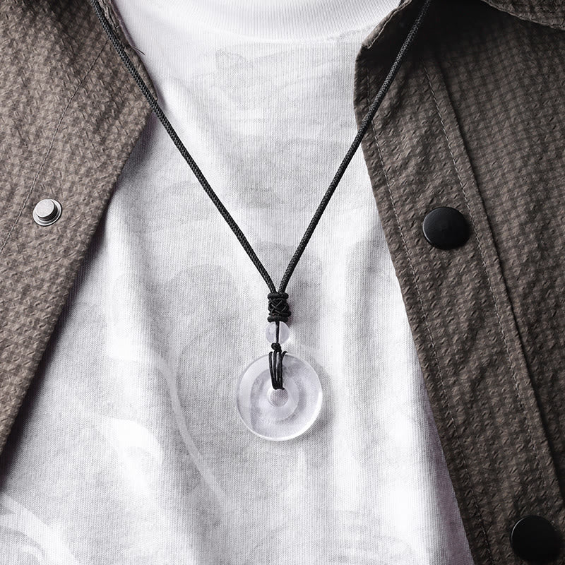 Collana con ciondolo moneta portafortuna Buddha Stones, cristallo curativo e pietre preziose