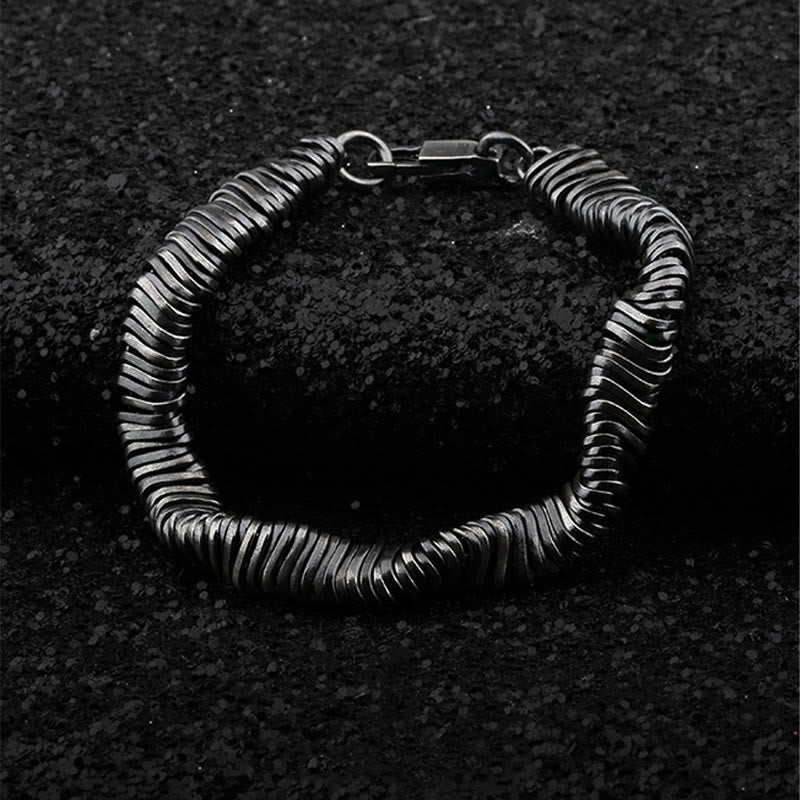 Bracciale a catena con design intrecciato vintage in argento sterling 925 Buddha Stones, per la guarigione della ricchezza