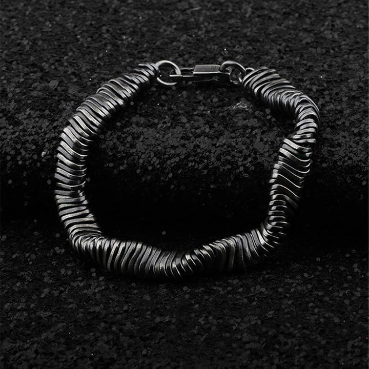 Bracciale a catena con design intrecciato vintage in argento sterling 925 Buddha Stones, per la guarigione della ricchezza