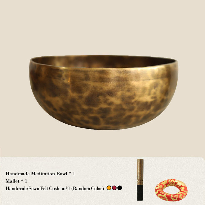 Buddha Stones Tibetan Sound Bowl Artigianale per Guarigione e Meditazione Set di Campane Tibetane per Canto ad Energia Positiva