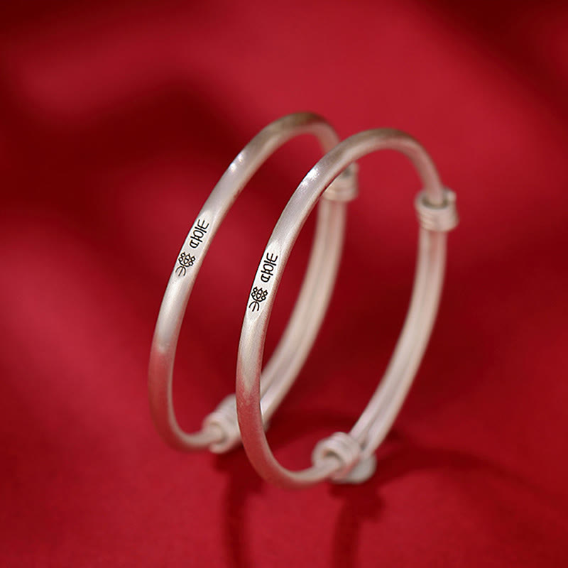 Braccialetto per bambini Buddha Stones 999 Sterling Silver Peace And Joy Protection