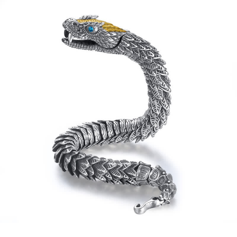 Braccialetto a catena di protezione con amuleto fatto a mano con drago e serpente , Buddha Stones