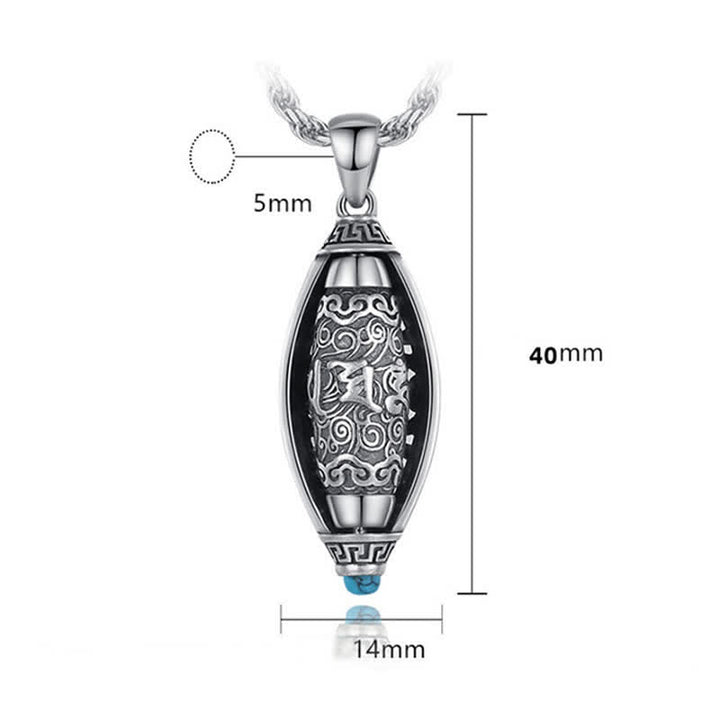 Collana di protezione con ciondolo girevole Buddha Stones Tibet Om Mani Padme Hum