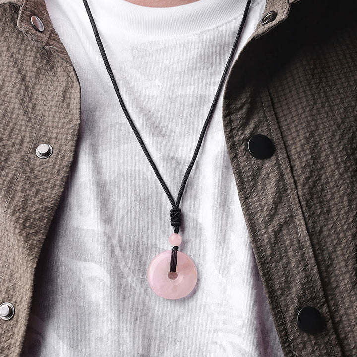 Collana con ciondolo moneta portafortuna Buddha Stones, cristallo curativo e pietre preziose