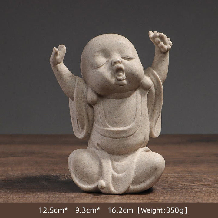 Buddha Stones Meditazione Tibetana Buddha Monaco Benedizione Serenità Resina Decorazione della casa