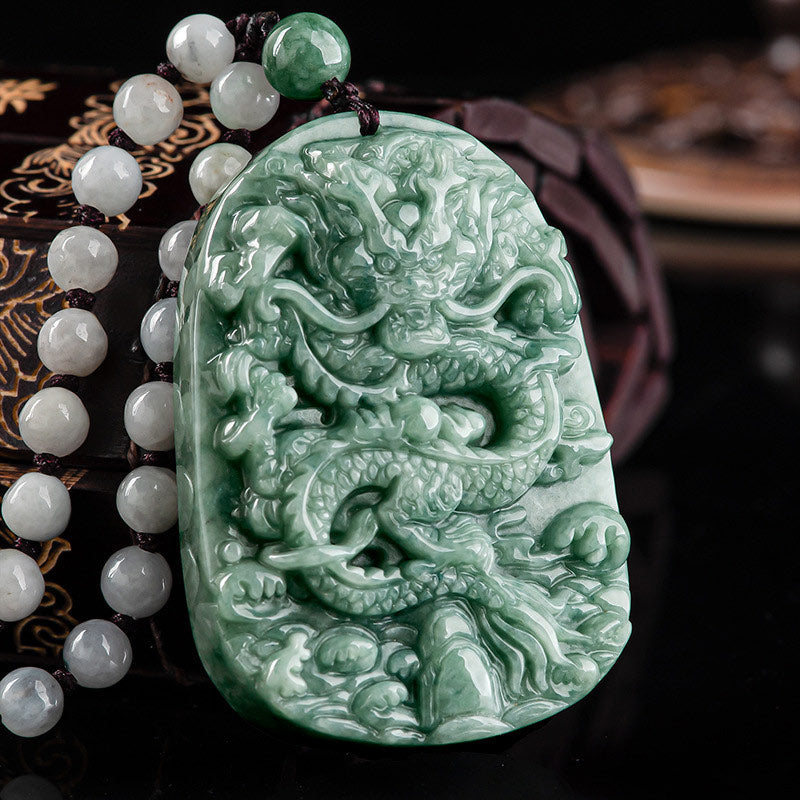 Collana con ciondolo a forma di corda con perline in Buddha Stones , drago, zodiaco cinese, prosperità - image 2