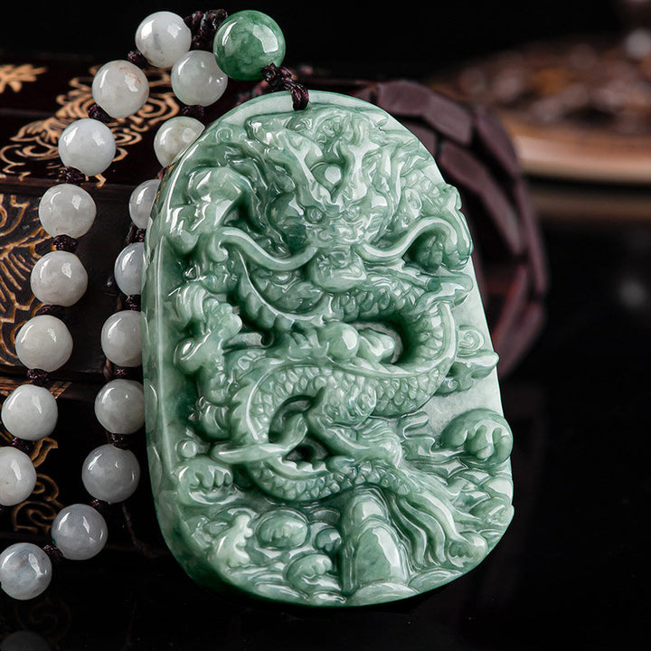 Collana con ciondolo a forma di corda con perline in Buddha Stones , drago, zodiaco cinese, prosperità - image 2