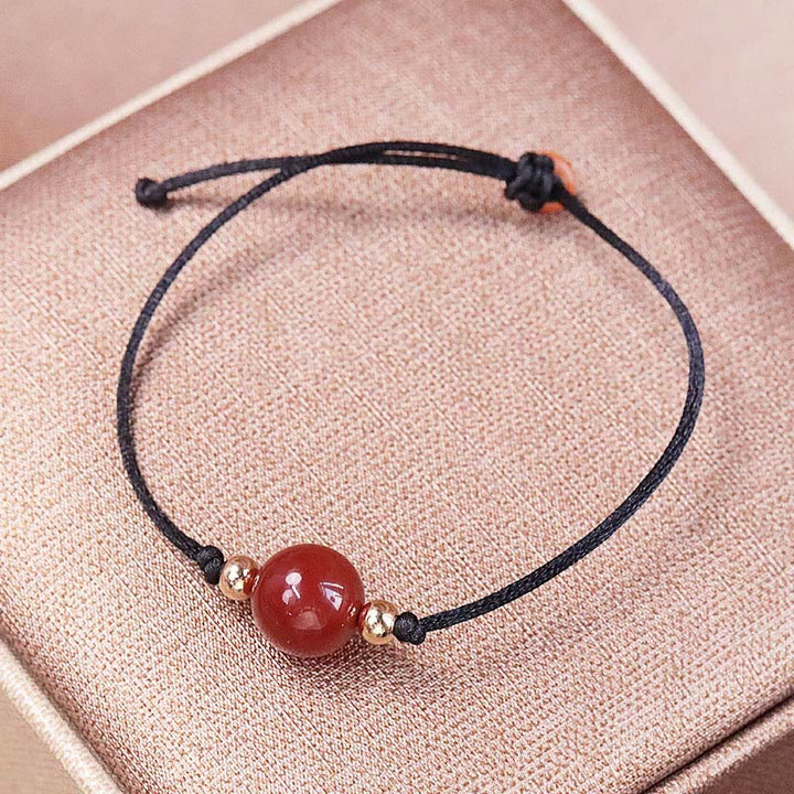 Buddha Stones Agata rossa naturale Calcedonio Autoaccettazione Fiducia String Bead Bracciale Collana Pendente