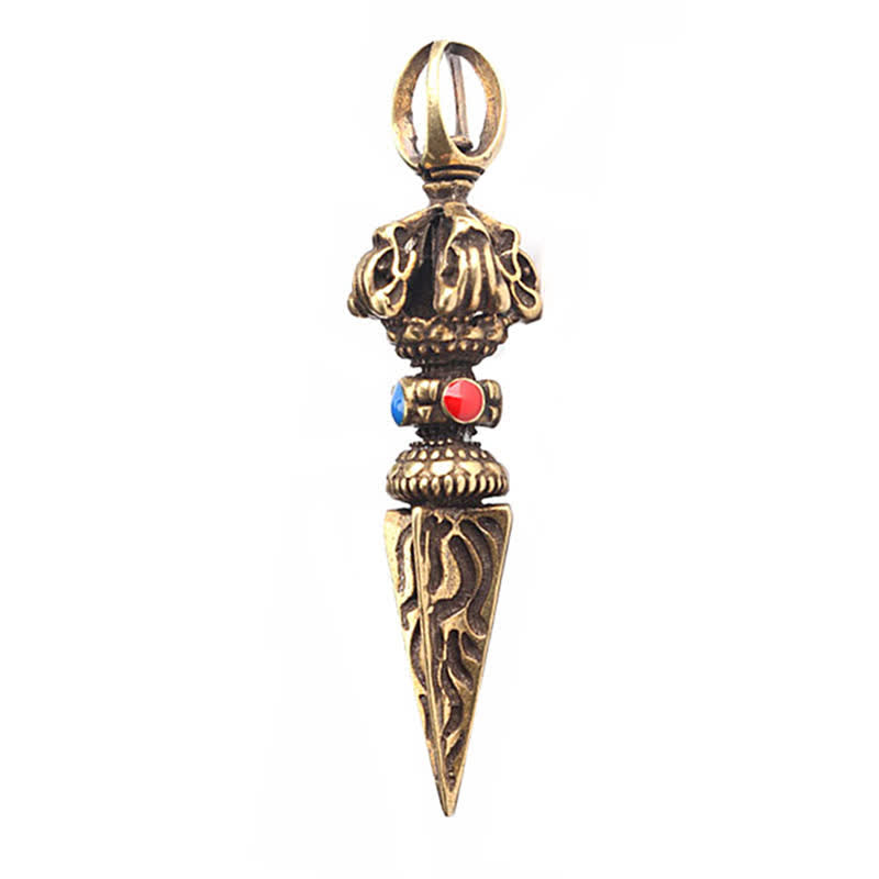 Buddha Stones Pentagramma Occhio di Dio Piuma Hamsa Rame Collana di Guarigione Ciondolo Pendolo