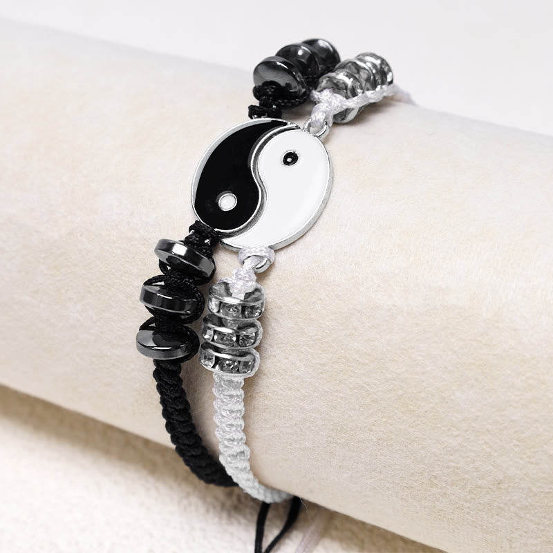 Braccialetto di coppia in ematite Yin Yang Buddha Stones 2 pezzi - image 1