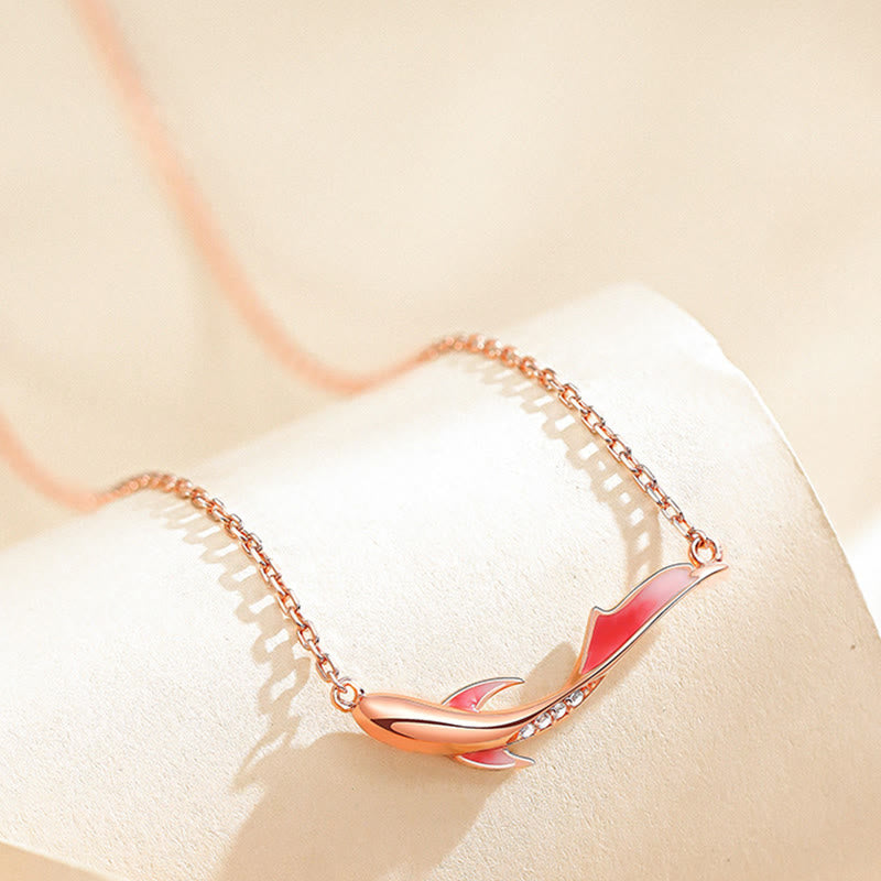 Collana con ciondolo a forma di pesce koi in argento sterling 925 Buddha Stones e zircone per la prosperità - image 5