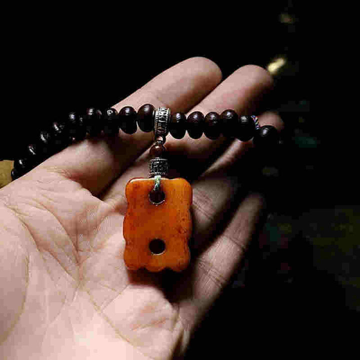 Buddha Stones Tibet 108 Mala Beads Viola Bodhi Seed Bagua Vajra Braccialetto di Auspicio