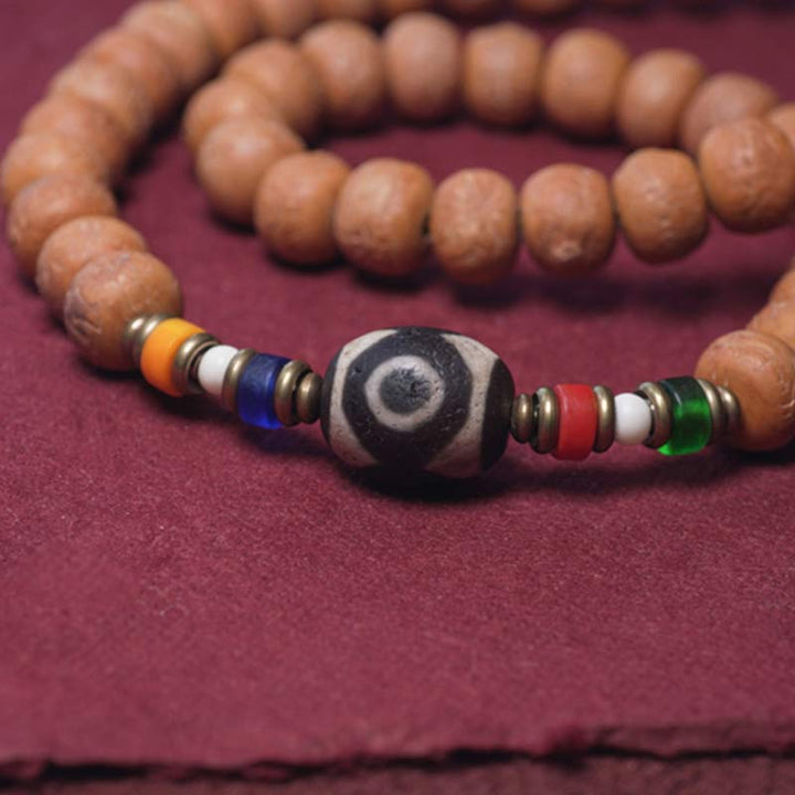 Buddha Stones 108 Mala Beads Bodhi Seed Dzi Bead Peace Tassel Bracciale