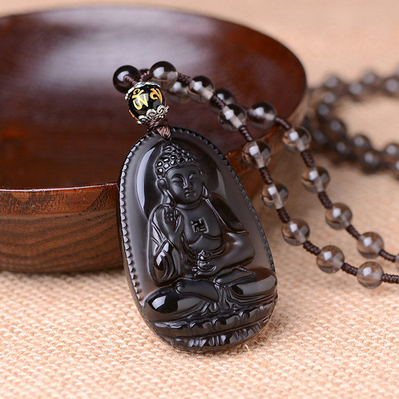 Collana di protezione in ossidiana dello zodiaco cinese