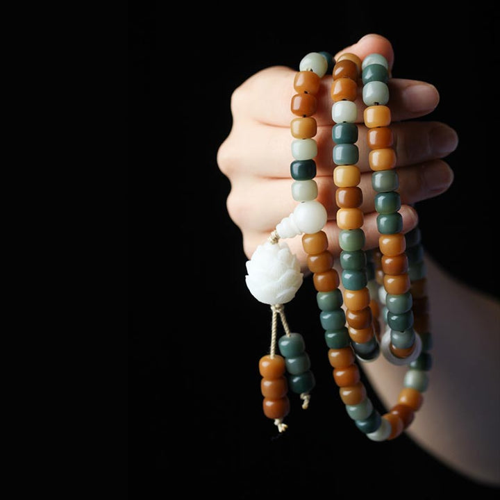 Collana con bracciale in pietra Bodhi Lotus Mala Harmony Buddha Stones