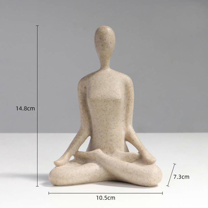 Scultura in resina di statuetta spirituale astratta di yoga che medita esercizio decorazione da scrivania - Seduto a gambe incrociate 10,5*7,3*14,8 cm - image 5