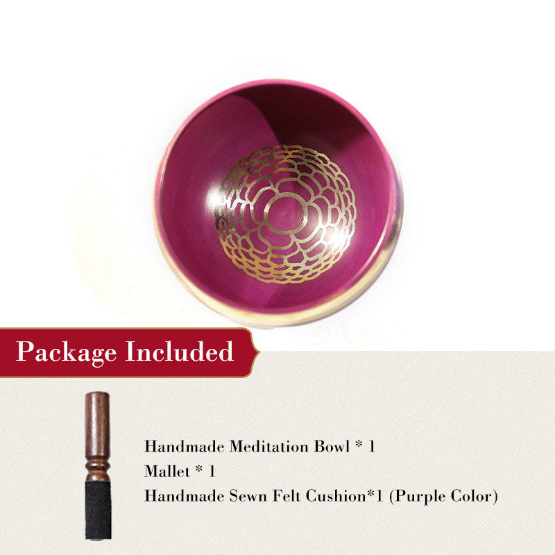 Buddha Stones Tibetan Sound Bowl realizzata a mano per la guarigione dei chakra e la meditazione consapevole. Set di campane tibetane per canto.