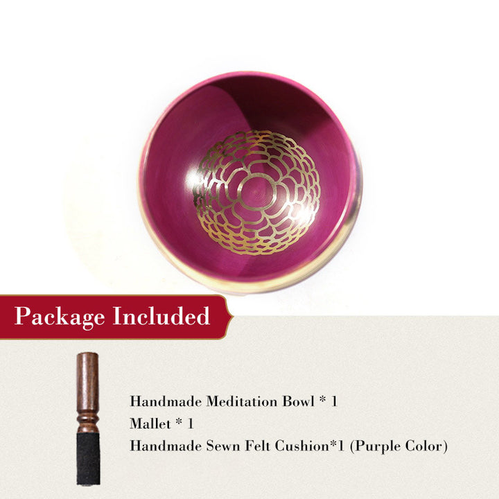 Buddha Stones Tibetan Sound Bowl realizzata a mano per la guarigione dei chakra e la meditazione consapevole. Set di campane tibetane per canto.