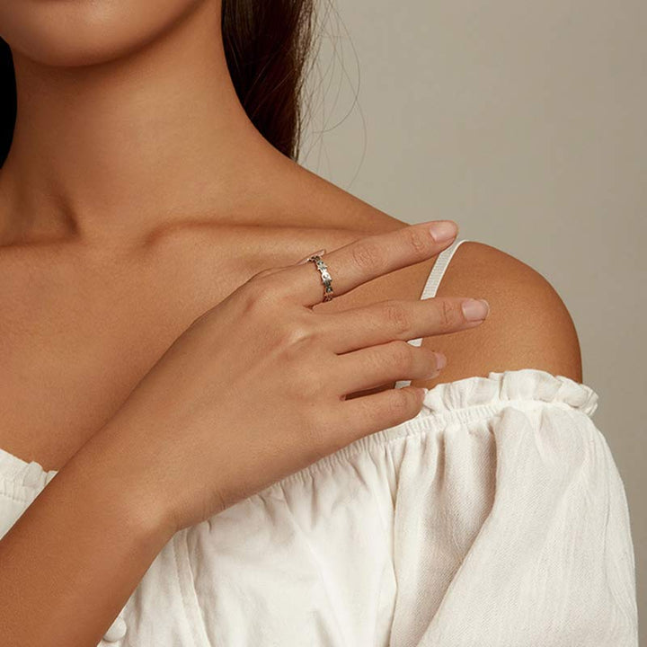 Anello regolabile con simbolo Hamsa in argento sterling 925 Buddha Stones e zircone - image 2