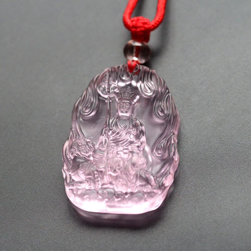 Buddha Stones Collana con ciondolo amuleto della serenità di cristallo Buddha Ksitigarbha Liuli