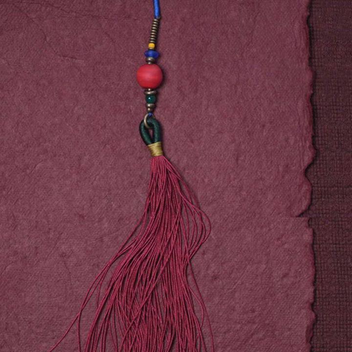 Buddha Stones 108 Mala Beads Bodhi Seed Dzi Bead Peace Tassel Bracciale