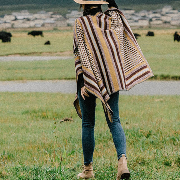 Scialle tibetano con Buddha Stones , modello classico, caldo e accogliente, da viaggio, invernale - image 2