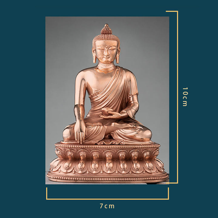 Statua di Buddha Gautama Shakyamuni in rame, decorazione per la casa