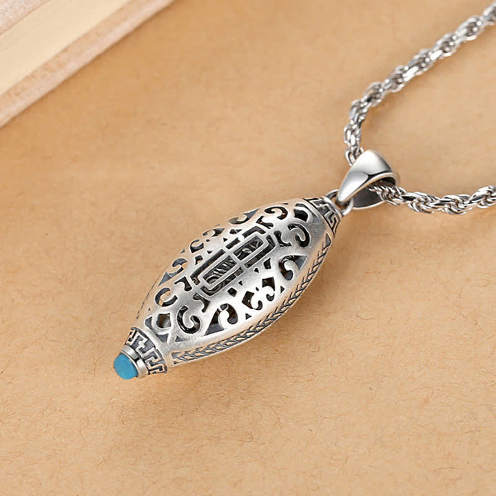 Collana di protezione con ciondolo girevole Buddha Stones Tibet Om Mani Padme Hum