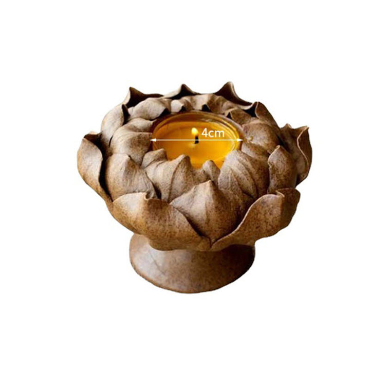 Portacandele in ceramica con fiore di Buddha Stones , bruciatore di incenso, decorazione per la casa