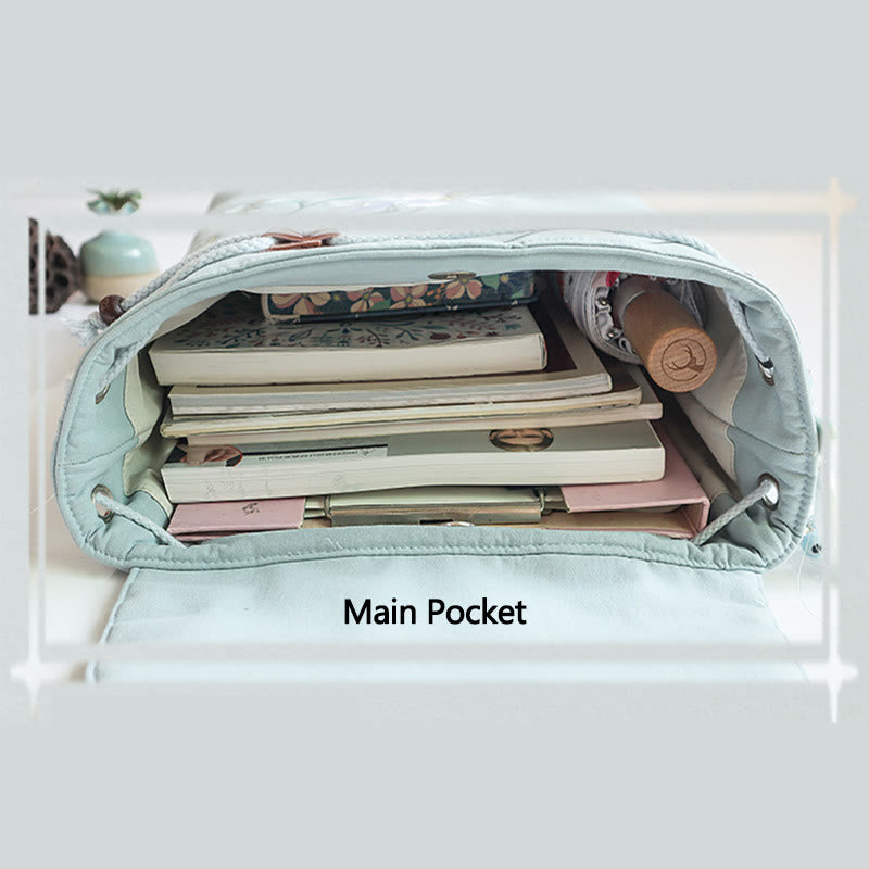 Zaino in tela di grande capacità ricamato a mano Buddha Stones - image 6