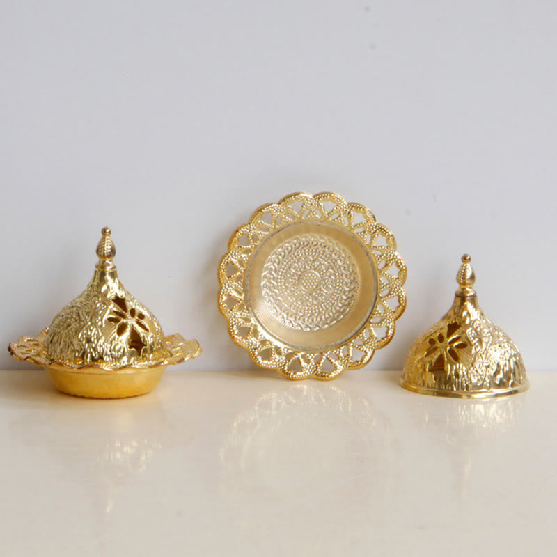 Mini bruciatore di incenso per meditazione Tibetan Gold