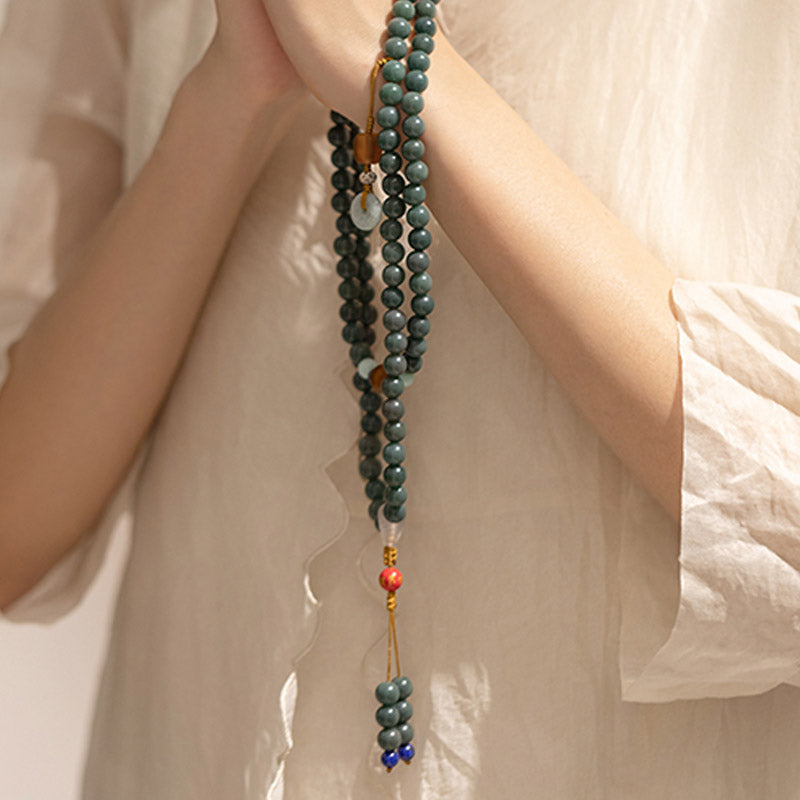 Buddha Stones 108 Perle Bodhi Seed Benedizione Meditazione Bracciale Mala
