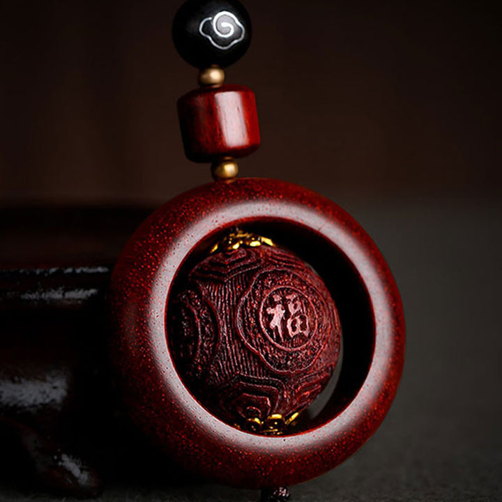 Buddha Stones Tibetano Piccola Foglia Sandalo Rosso Ebano Fortuna Protezione Rotazione Decorazione