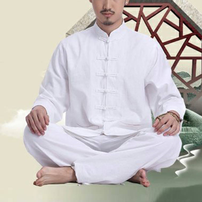 Buddha Stones, rana cinese, bottone, design, meditazione, preghiera, cotone, lino, spirituale, pratica zen, yoga, abbigliamento da uomo - image 11