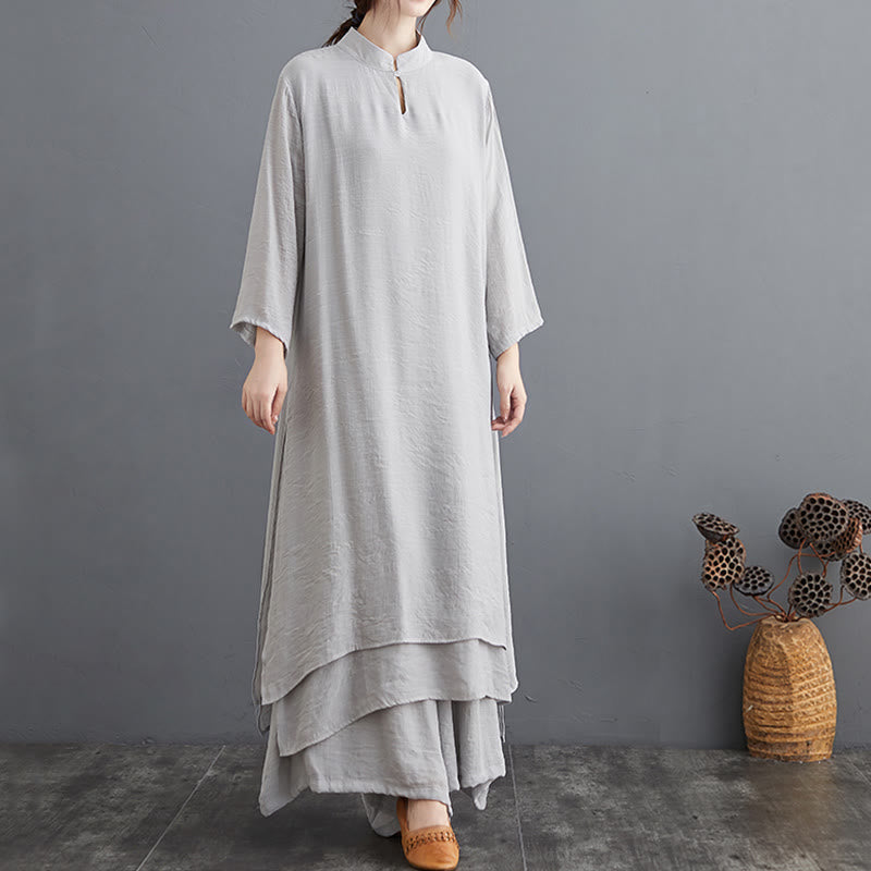 Buddha Stones Modello semplice Meditazione Preghiera Spirituale Zen Pratica Yoga Abbigliamento Donna Set