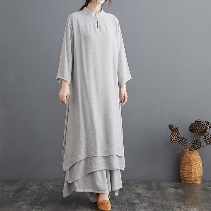 Buddha Stones Modello semplice Meditazione Preghiera Spirituale Zen Pratica Yoga Abbigliamento Donna Set