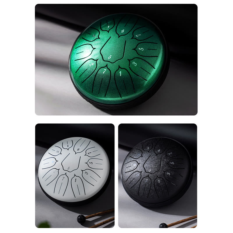 Buddha Stones Steel Tongue Drum Sound Healing Meditazione Yoga Lotus Drum Kit 11 Note 6 Pollici