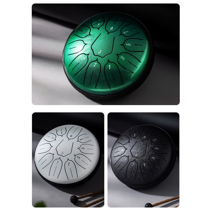 Buddha Stones Steel Tongue Drum Sound Healing Meditazione Yoga Lotus Drum Kit 11 Note 6 Pollici