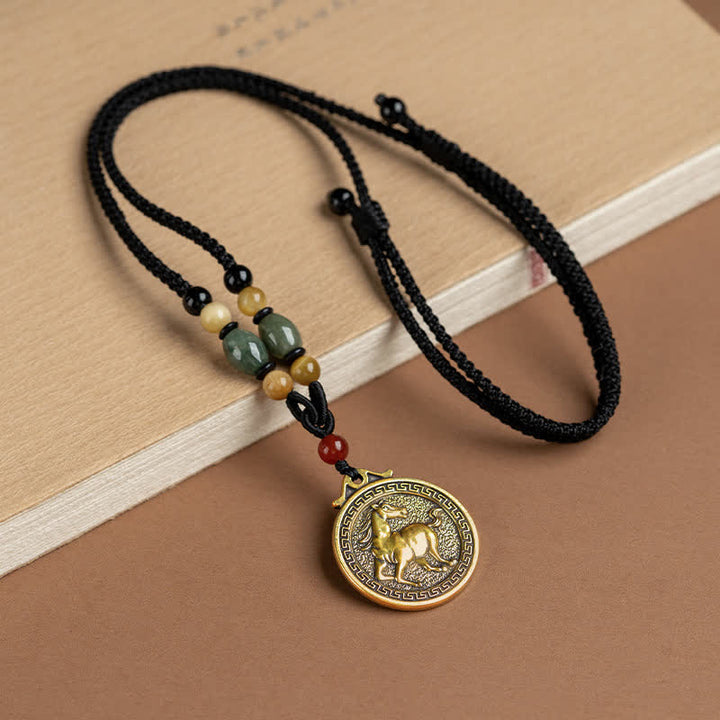 Collana con ciondolo di 12 segni zodiacali cinesi, benedizione, ricchezza e fortuna - Cavallo - image 19