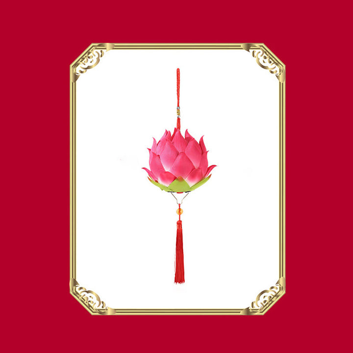 Decorazione lampada lanterna drago fiore di loto fai da Buddha Stones - image 17